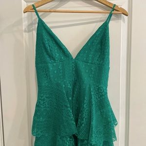 Lulu’s Lace Ruffle Midi Dress